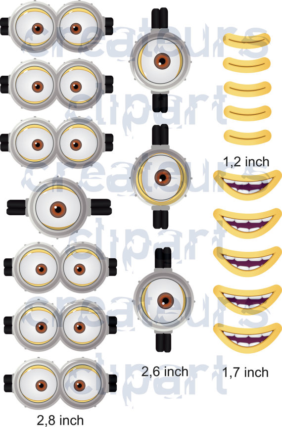 printable page of minion eyes