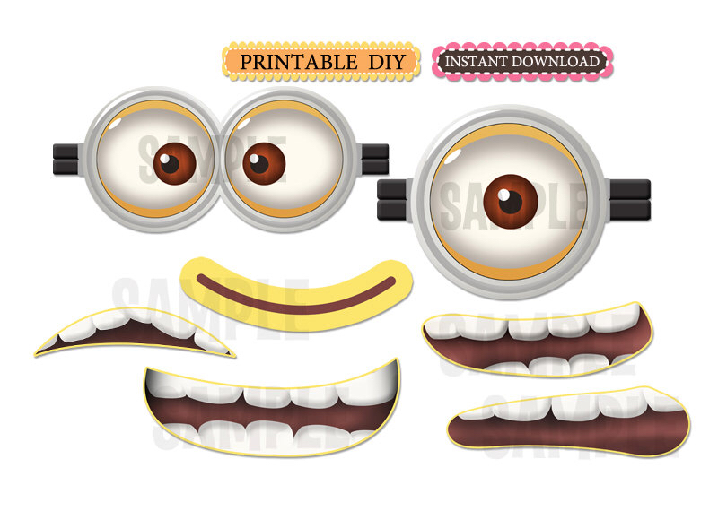 Instant download Minion Eyes for balloons, party favors by.