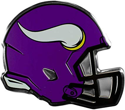 Team ProMark NFL Minnesota Vikings Helmet Emblem, Purple, Standard.