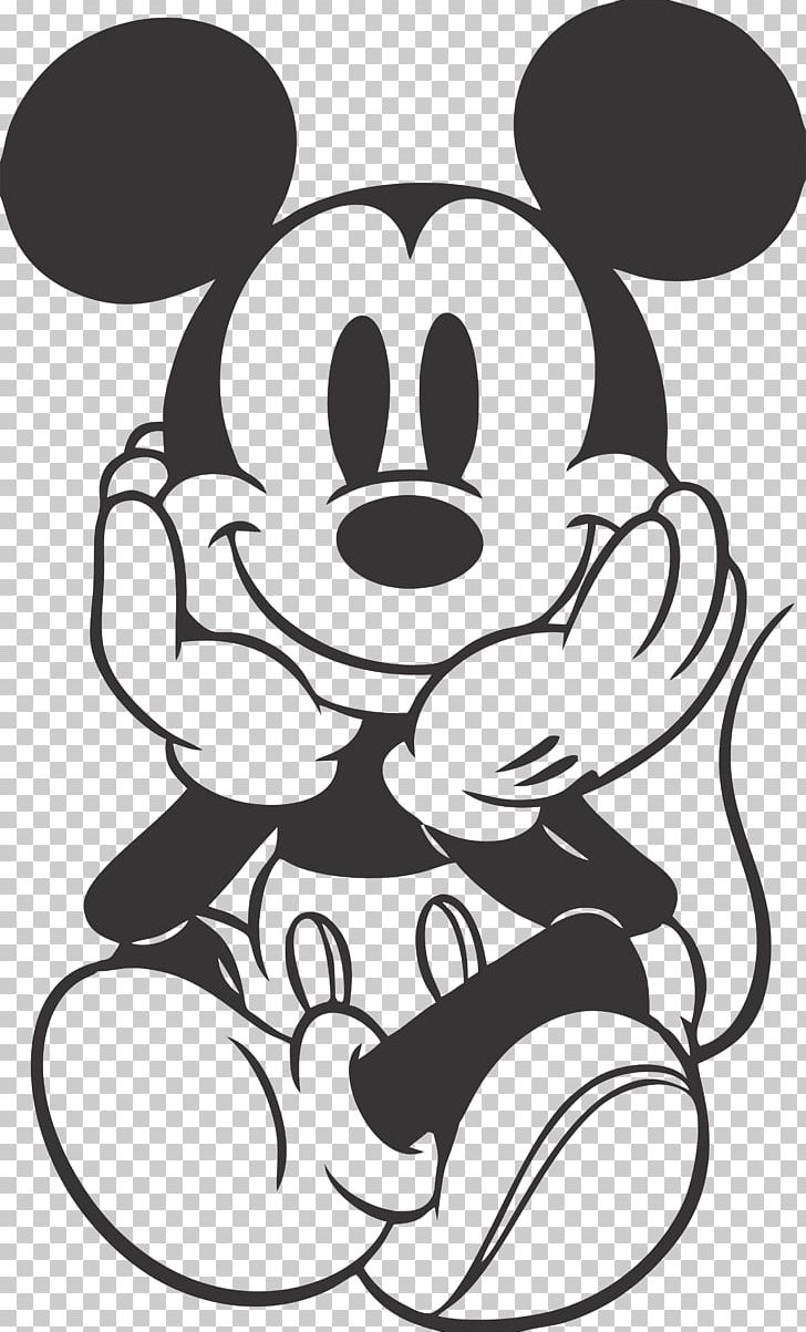 Mickey Mouse Minnie Mouse Black And White Drawing PNG.