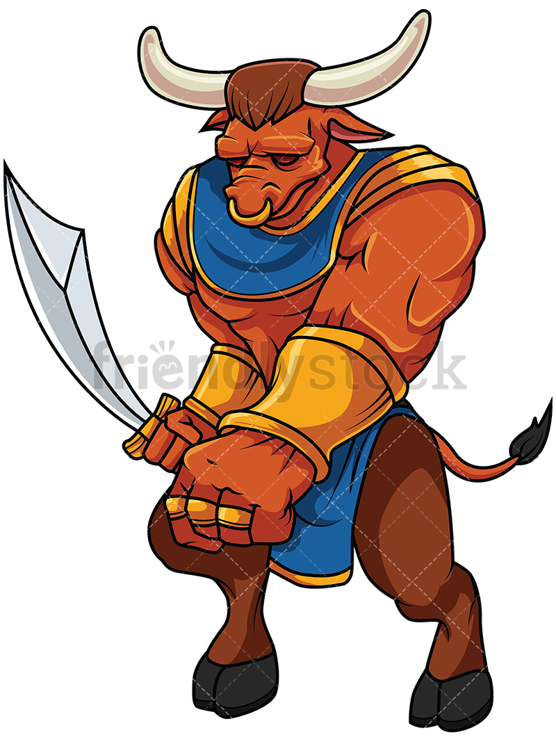 Minotaur Holding Sword.