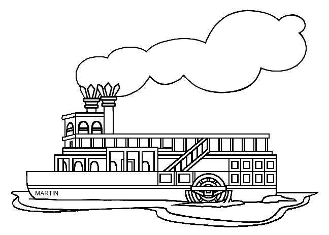 Free United States Clip Art by Phillip Martin, Steamboat on the.