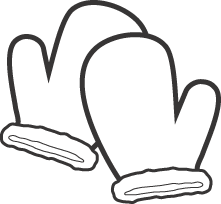 Mitten Clip Art Black And White.