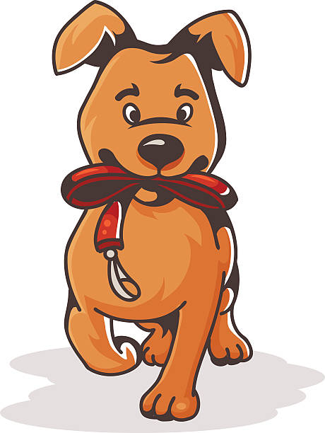Clip Art Of A Cute Hairy Mixed Breed Dog Clip Art, Vector Images.
