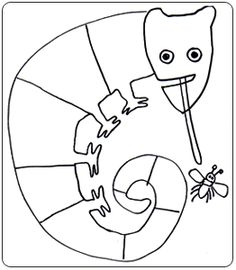 Mixed Up Chameleon Coloring Pages.