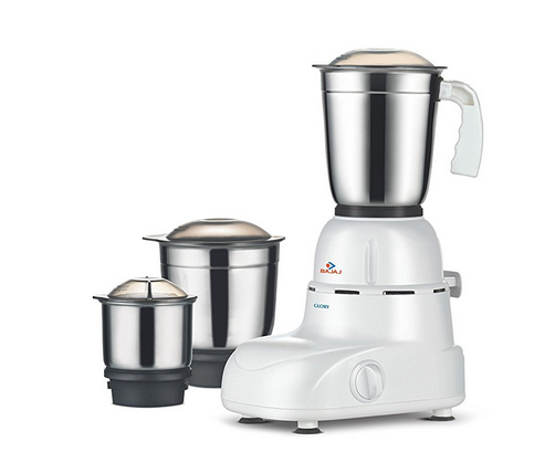 Bajaj Glory 500 Watt Mixer Grinder With 3 Jars (white).