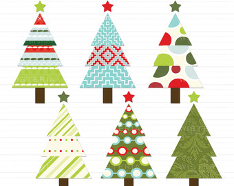 Modern Christmas Tree Clipart Free.