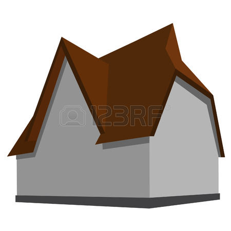 Brown House Gray Roof Clipart.