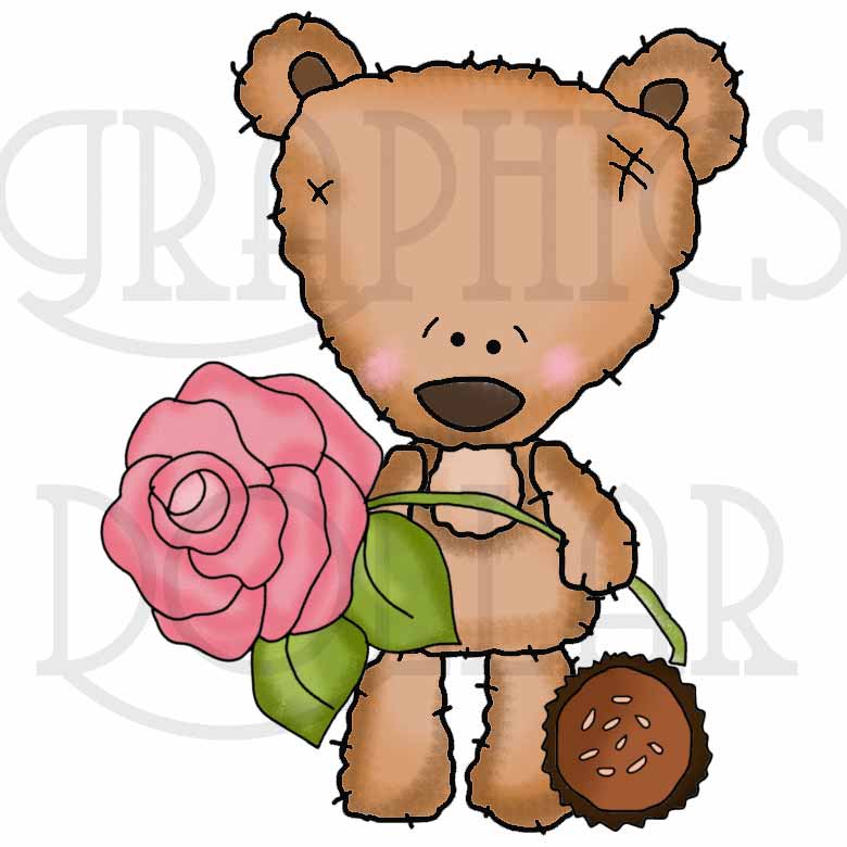 Mohair Bear Valentines Clip Art.