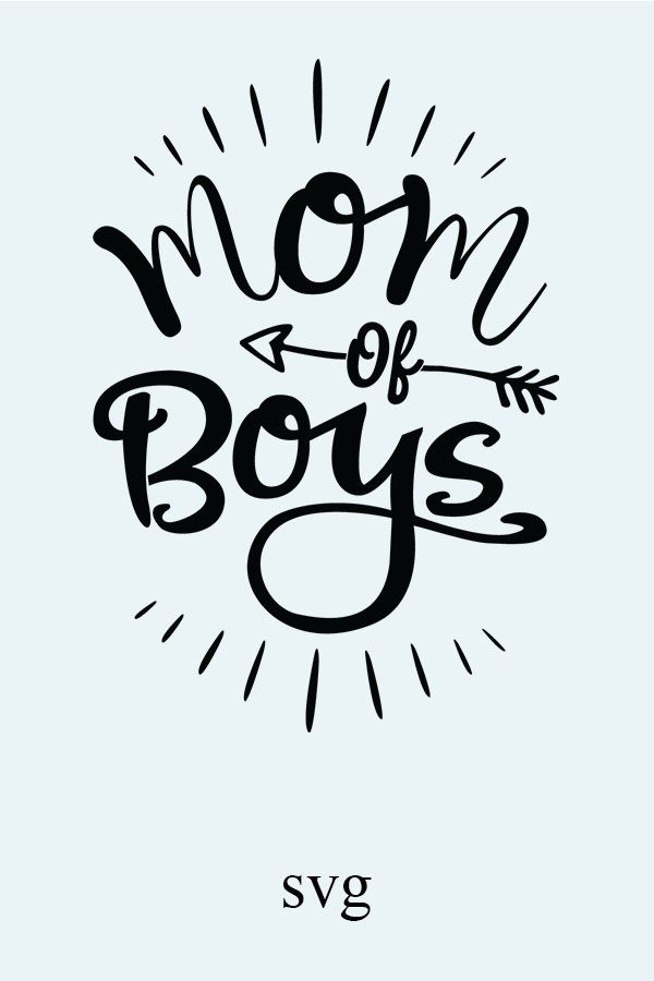 Mom of Boys SVG, EPS. Vector Clipart Digital Silhouette and.