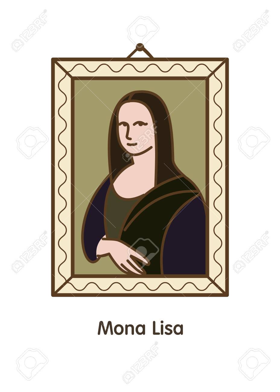Vector illustration of painting of the great Leonardo. Mona Lisa..