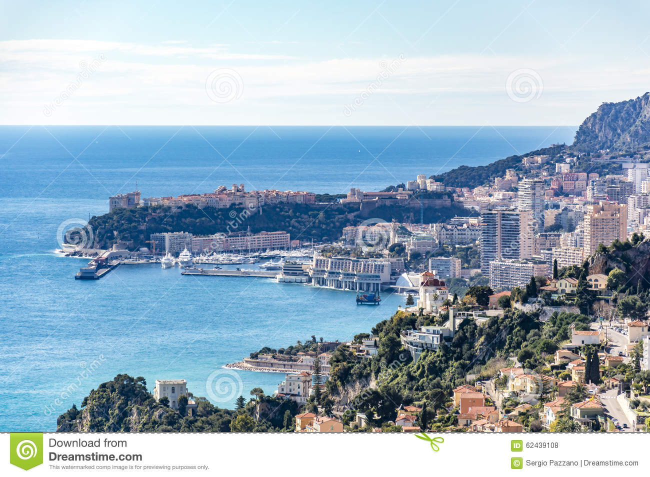 View Of Monte Carlo And Monaco Ville Stock Photo.