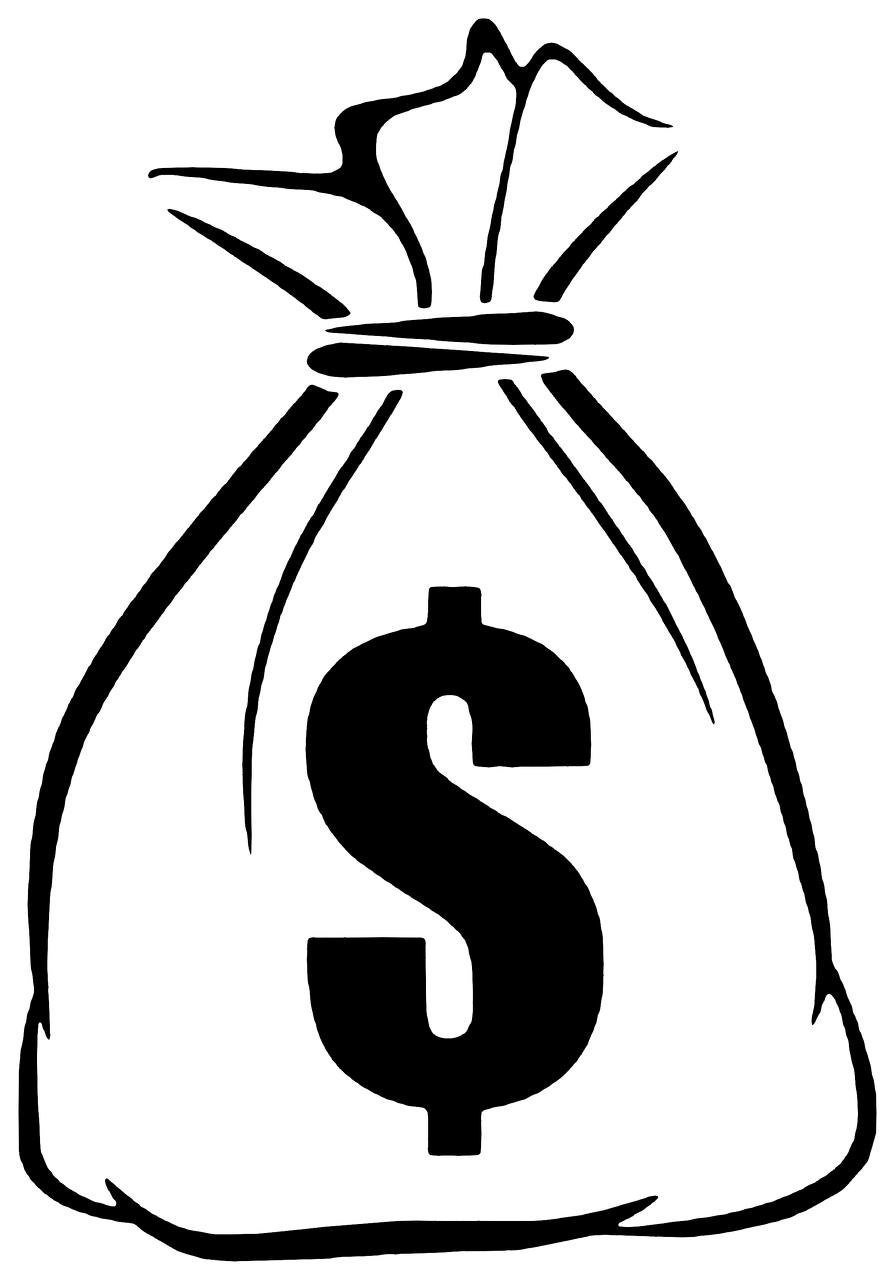 Money Bag Clipart Black And White.