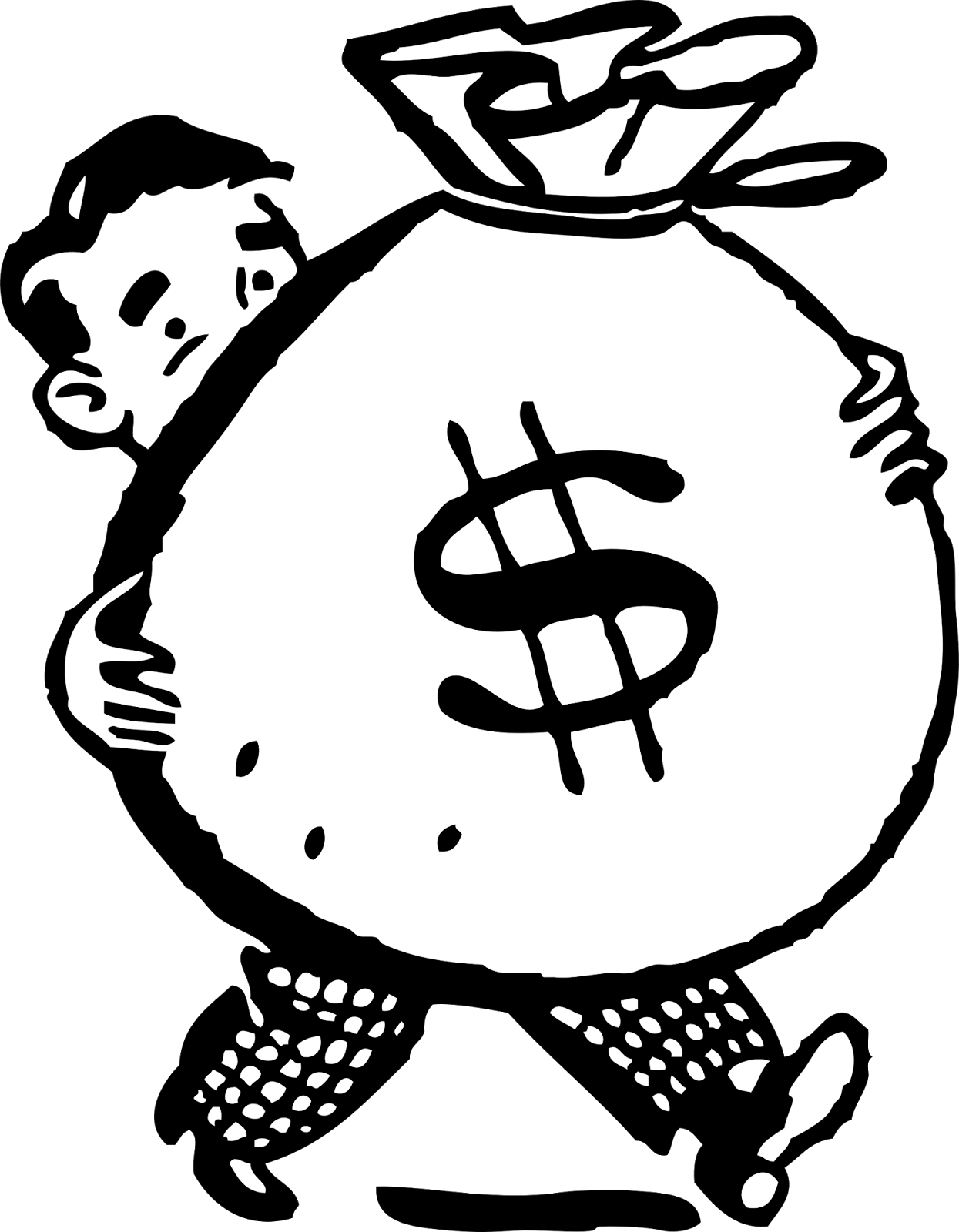 Money clipart black and white, Money black and white.