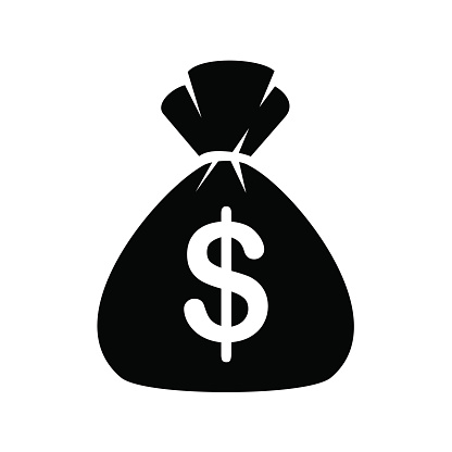 Money Bag Clipart Black And White.