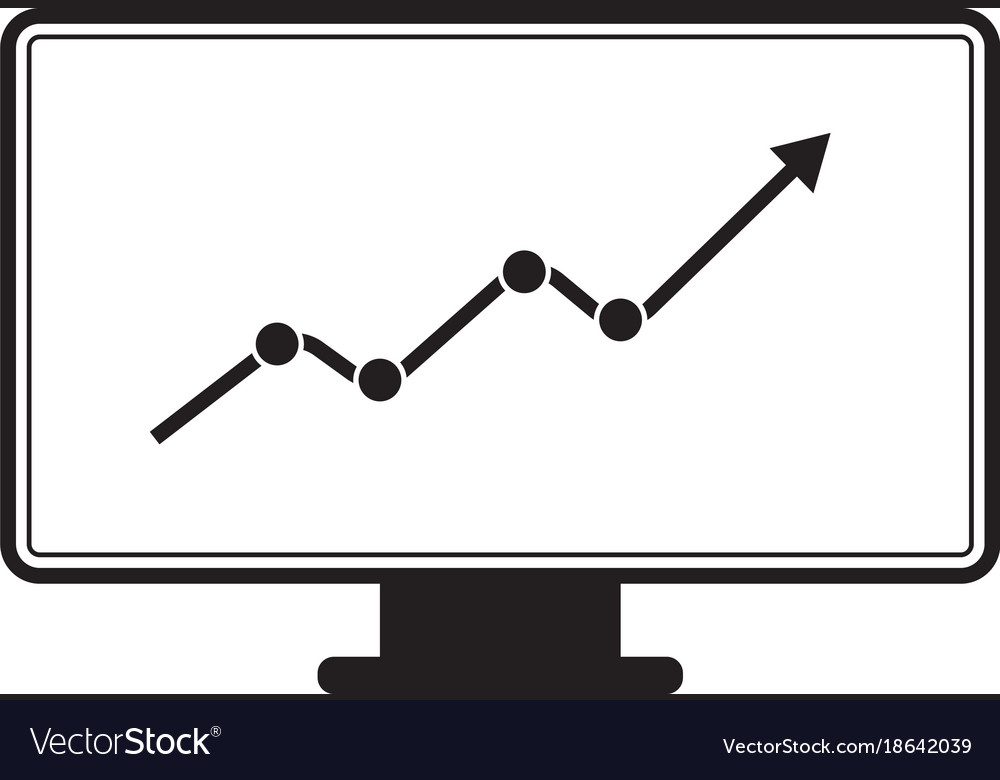 Marketing monitor icon on white background.