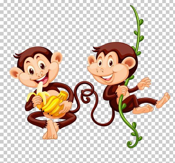 Monkey Eating Banana PNG, Clipart, Animals, Balloon Cartoon.