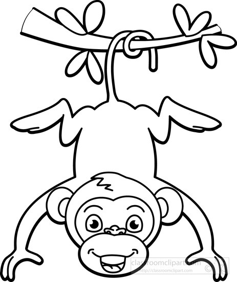 Black and white monkey clipart 4 » Clipart Station.