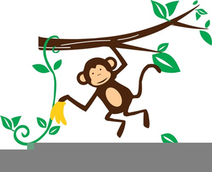 Monkey Hanging From A Tree Clipart.