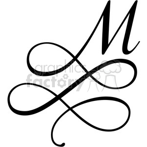 monogrammed m clipart. Royalty.