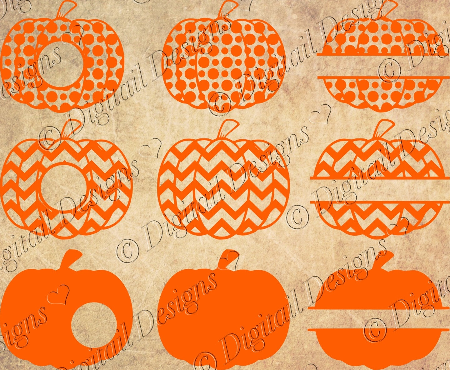 Pumpkin Monogram Clipart.