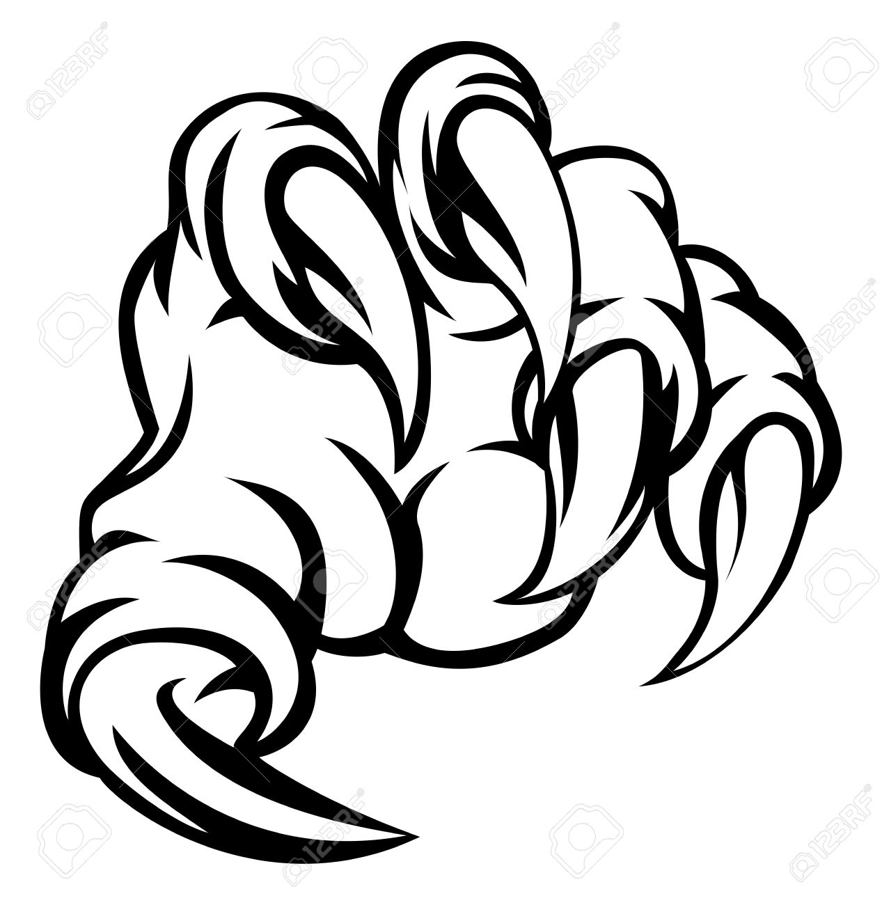 A monster claw hand illustration.