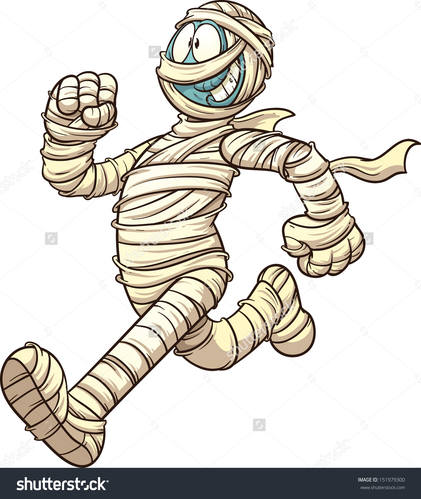 Cartoon Running Mummy Vector Clip Art Stock Vector 151979300.