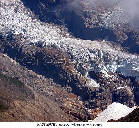 Stock Illustration of glacier of Monte Rosa (pink mountain.