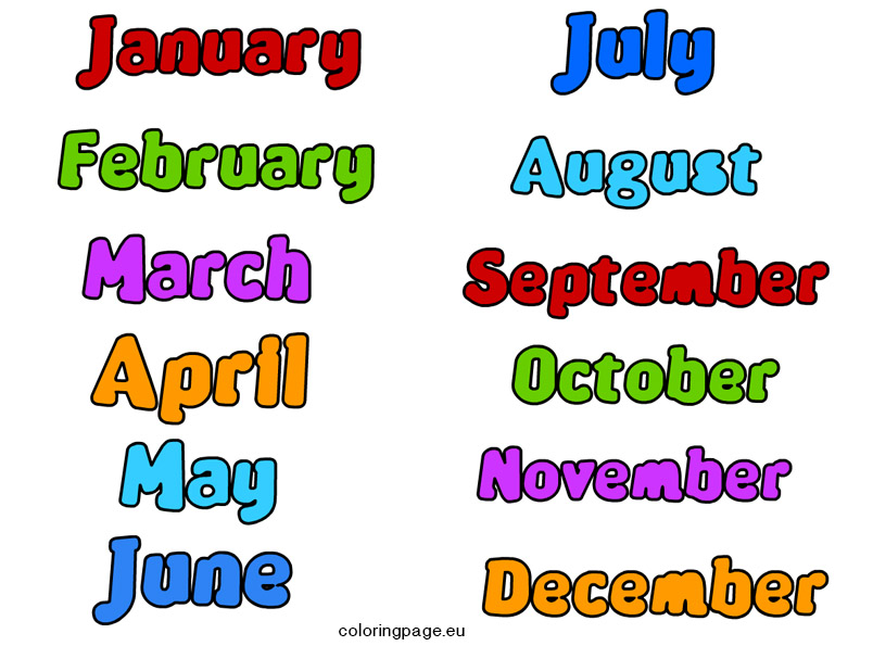 Months of the year clipart.