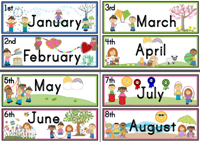 Months of the year clipart.