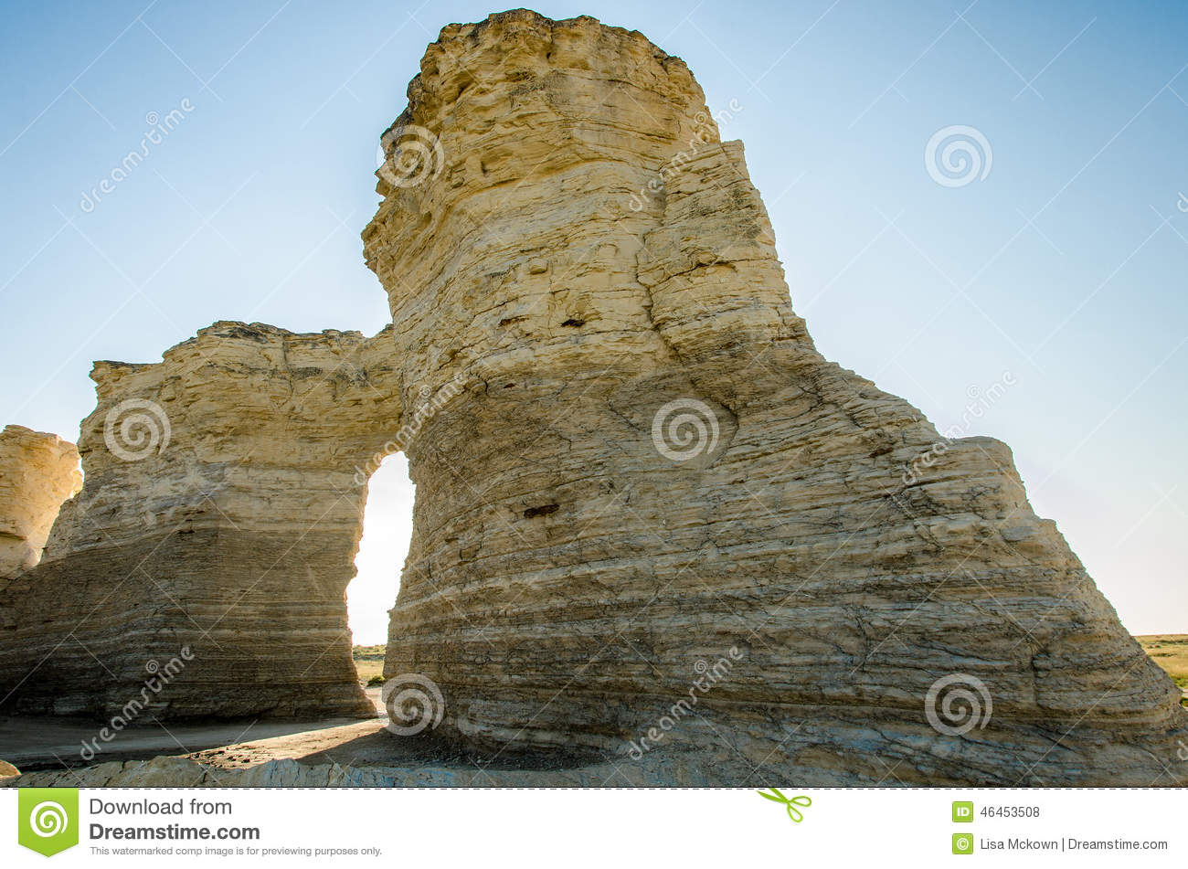 Monument Rock Chalk Pyramids Stock Photo.