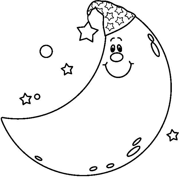 Moon Clipart Black And White.