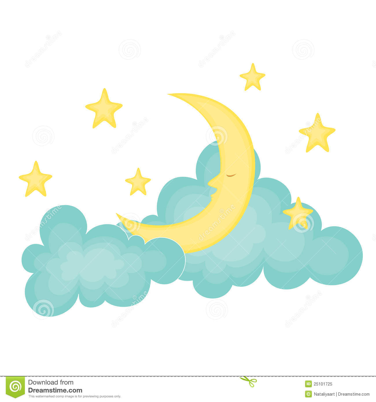 Moon With Stars Clipart.