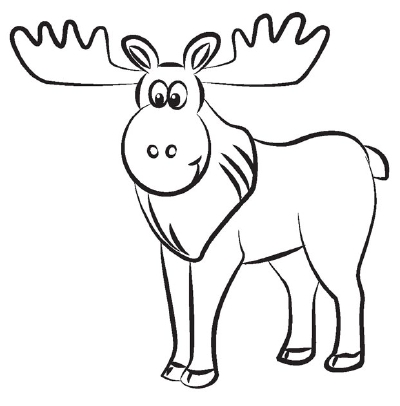 Moose Clipart Black And White.