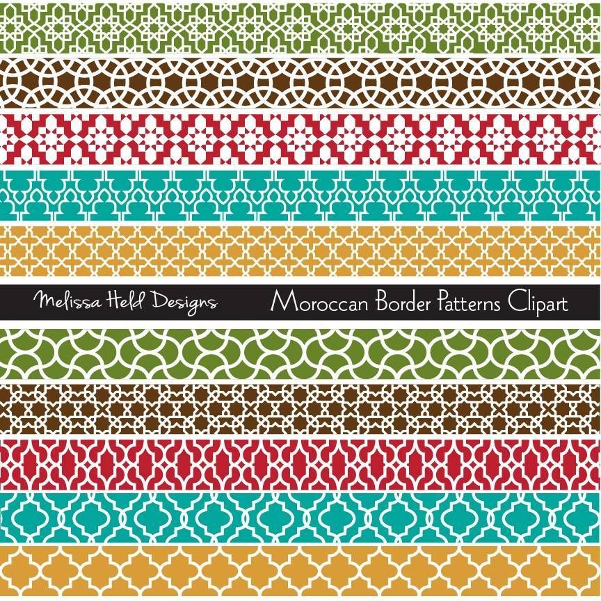 Moroccan Border Patterns Clipart.