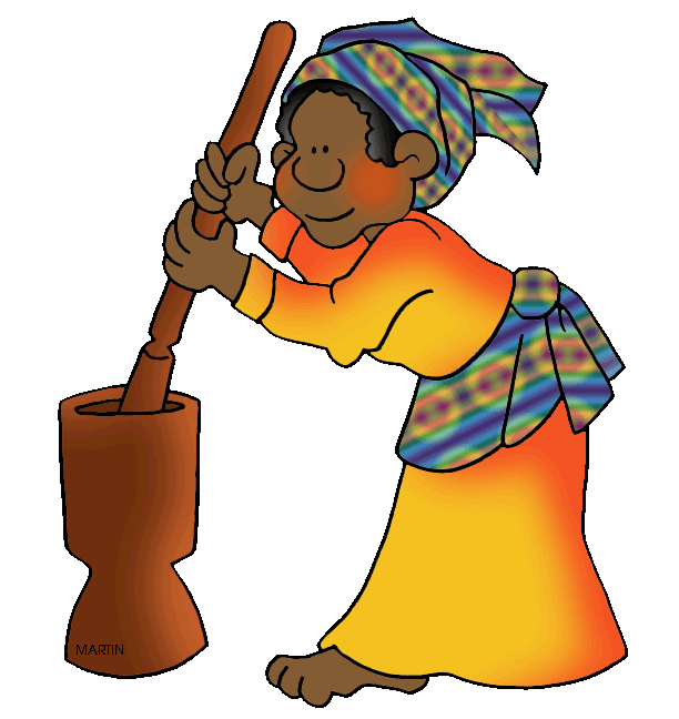 Free Africa Clip Art by Phillip Martin, Mortar and Pestle.