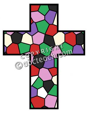 Cross Clip Art with Mosaic.