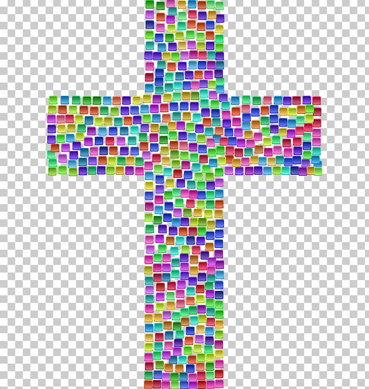 Mosaic Christian Cross Drawing PNG, Clipart, Area, Art.