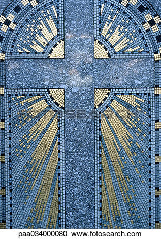 Stock Illustrations of Christian cross mosaic, close.