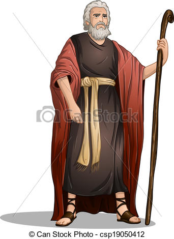 Vector Clip Art of Moses From Bible For Passover.