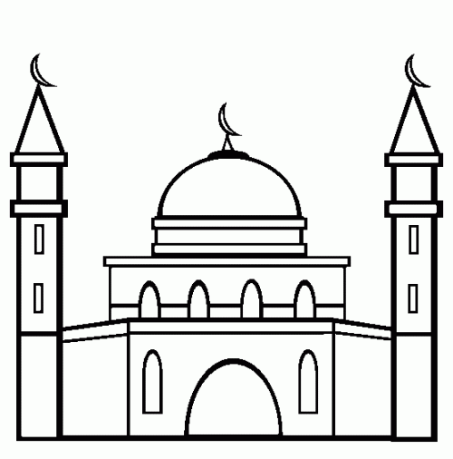 Mosque clipart black and white.
