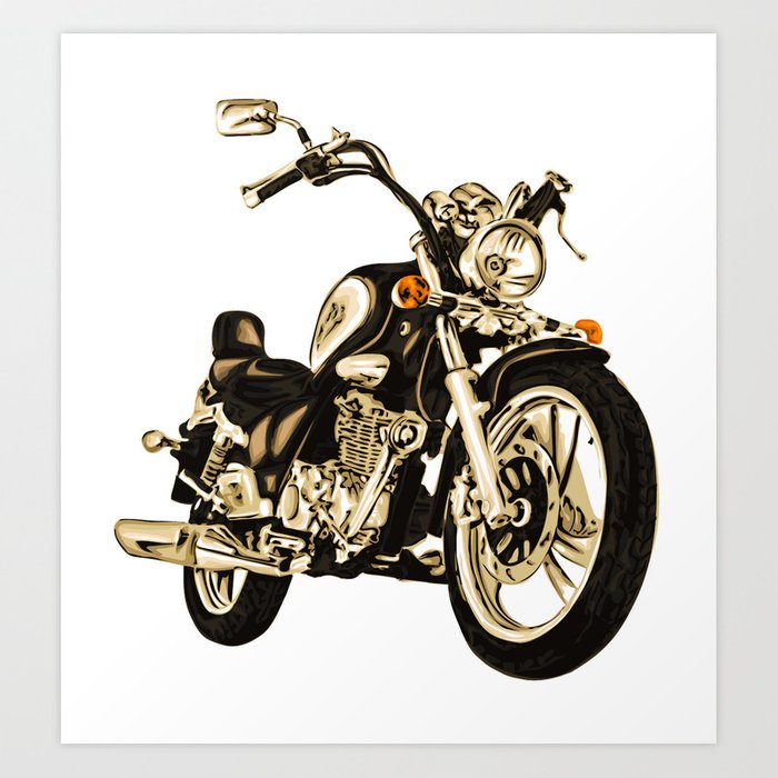 Stylized motorcycle clipart.