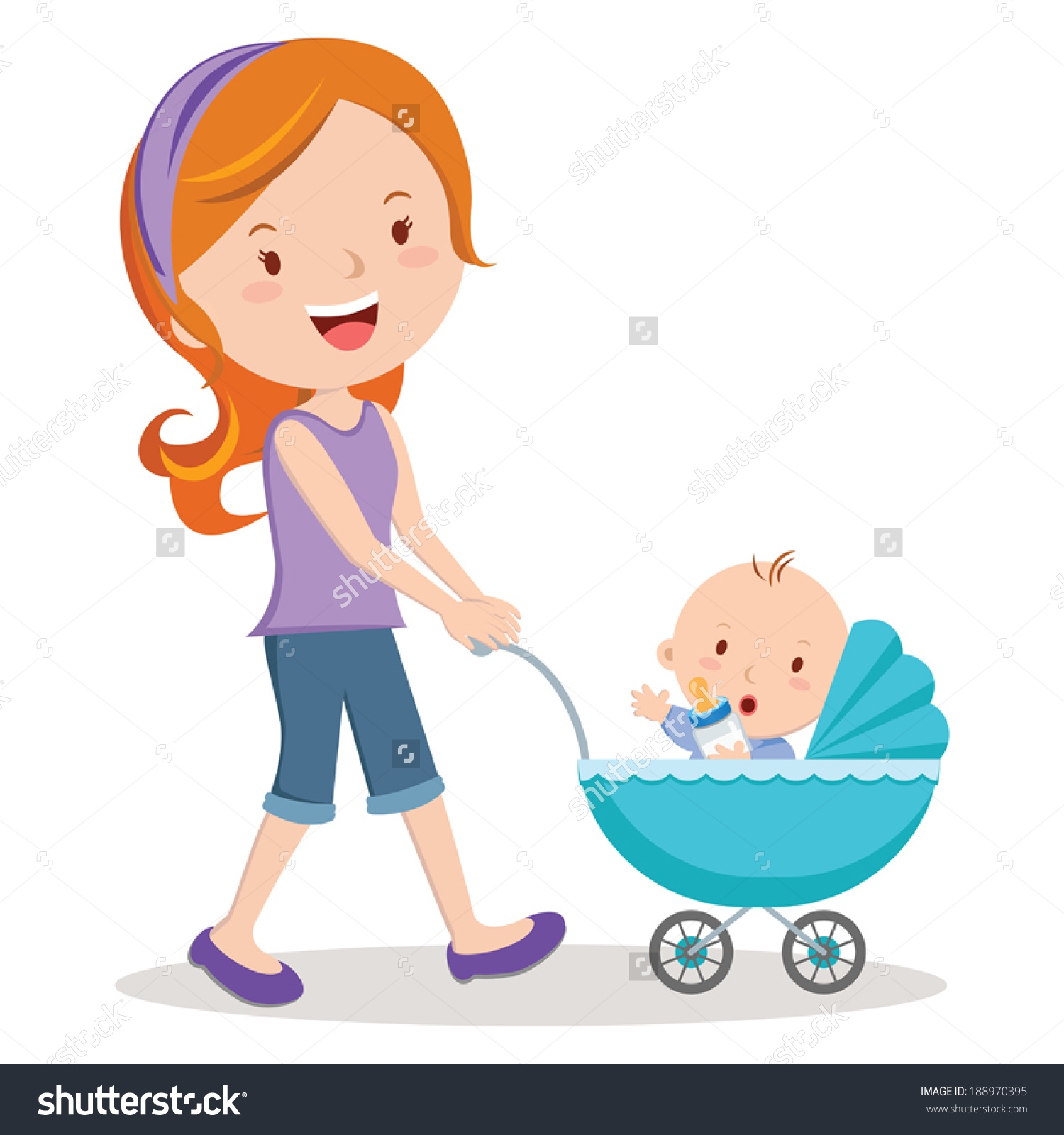 Mother And Baby Boy Clipart.