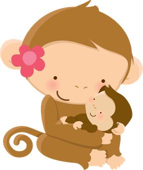 Mother Monkey Clipart.