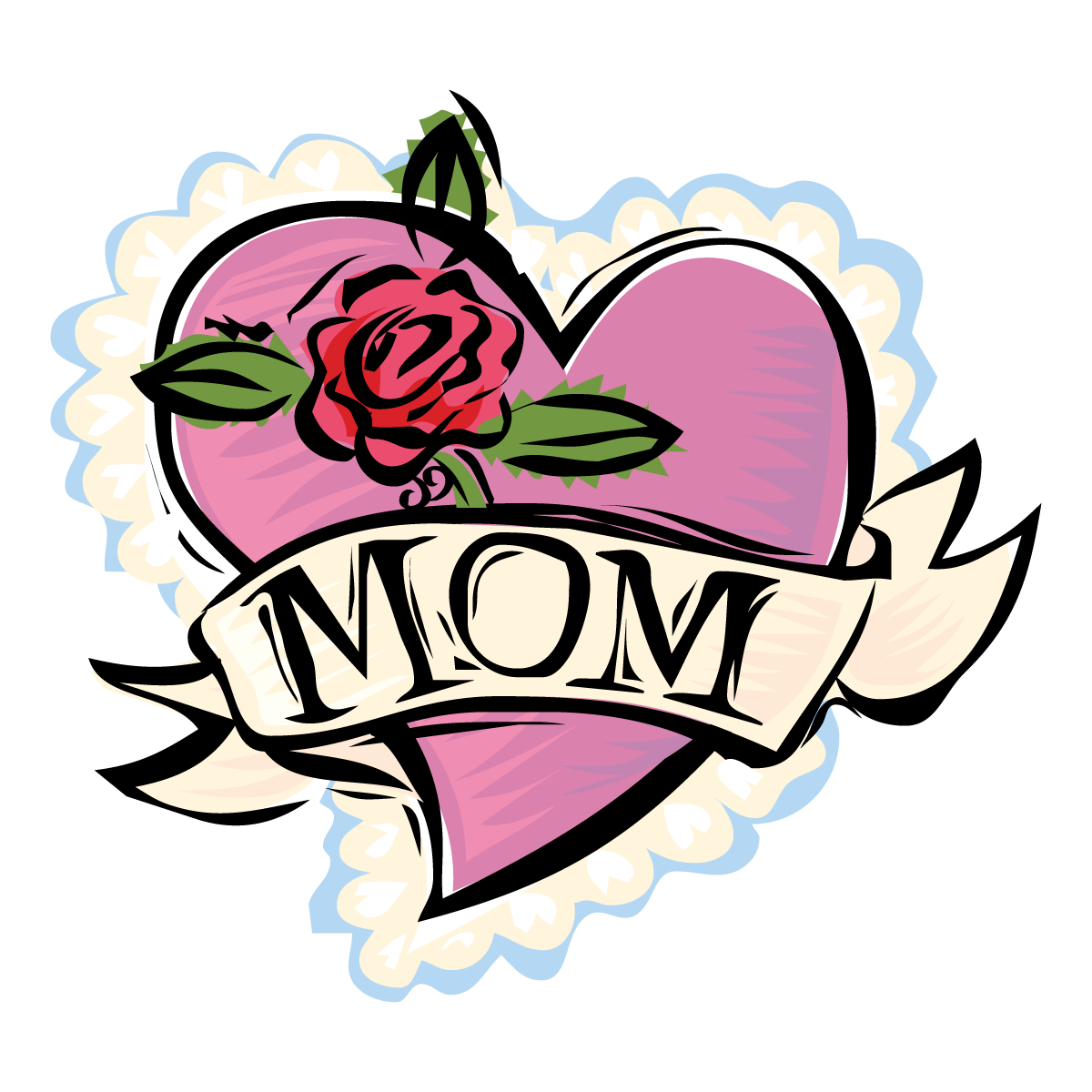 Mother day heart clipart.