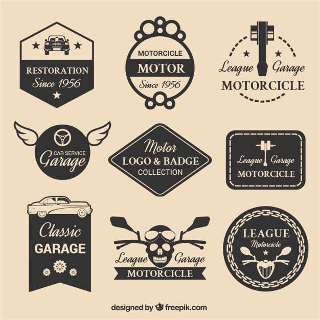Selection of nine motor logos.