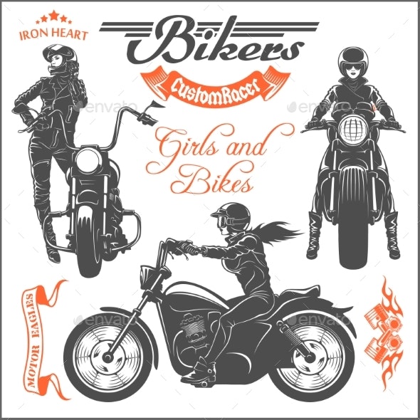 Girls Ride a Motorbike.