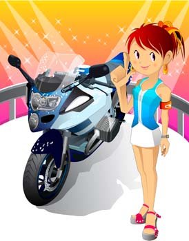 Motorcycle girl 2 Clipart Picture Free Download.