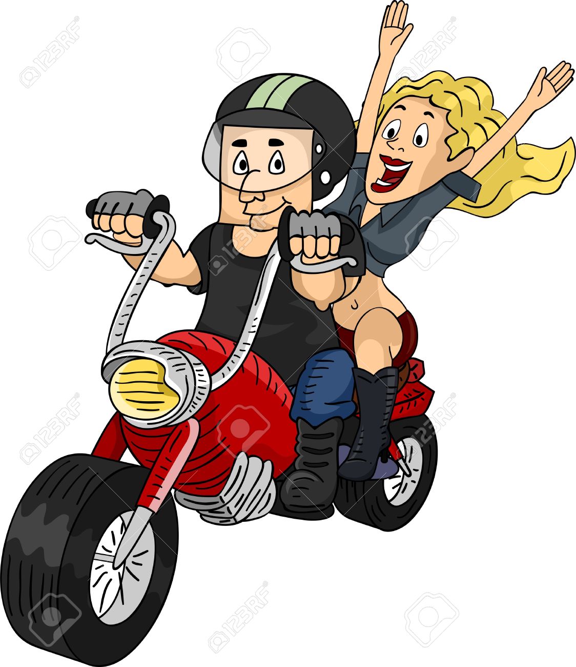 Showing post & media for Woman riding motorcycle cartoon.