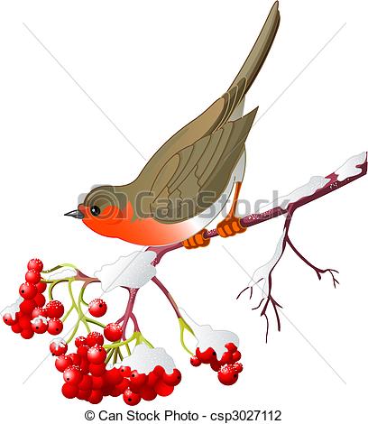 Vector Illustration of Winter bird.